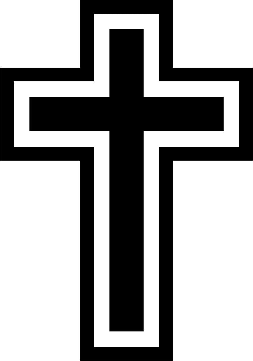 Bold Outlined Cross Decal