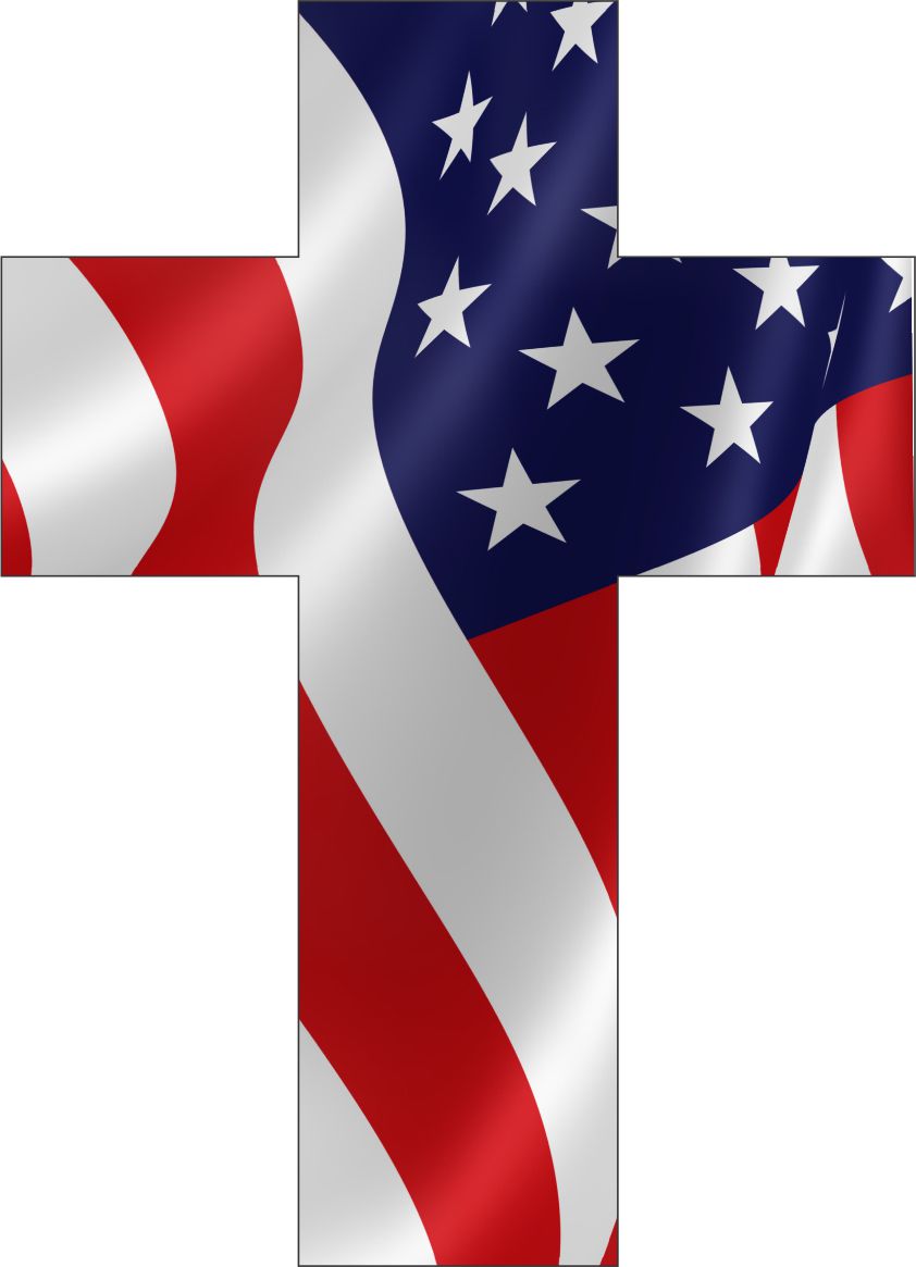 American Flag Cross Decal
