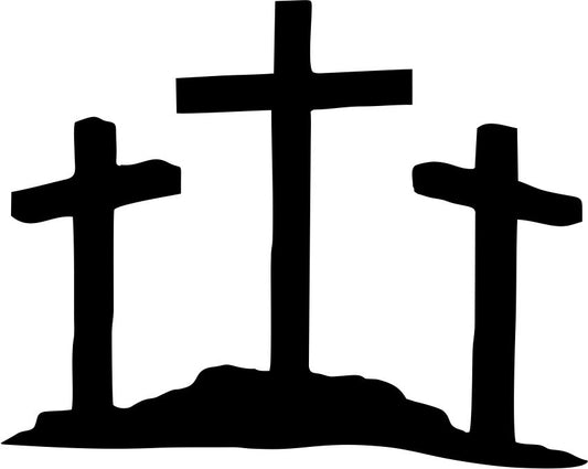 3 Crosses Decal