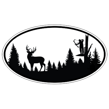 Bow Hunter in Tree Decal