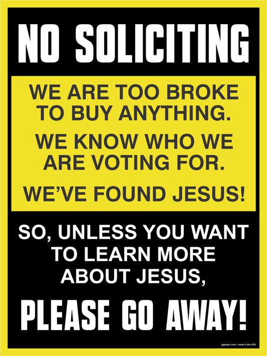 No Soliciting Sign