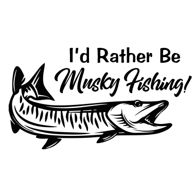 Musky - I'd Rather Be Musky Fishing Decal