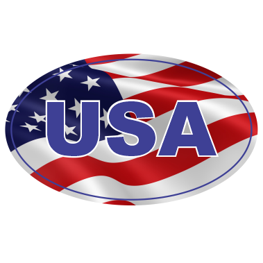 USA American Flag (Oval) Decal