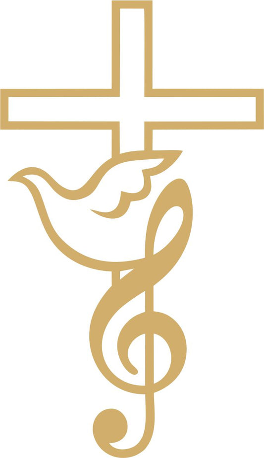 Musical Dove Cross Decal