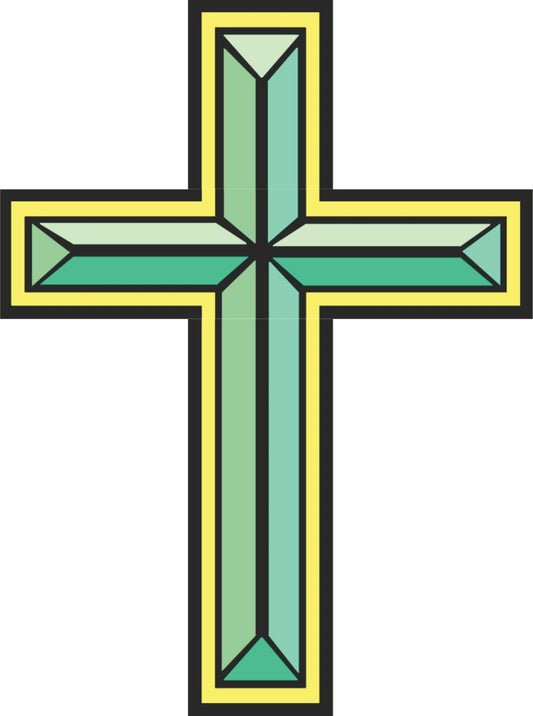Blue Green Cross Decal