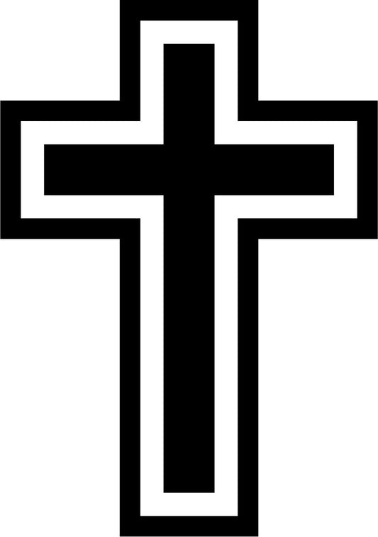 Bold Outlined Cross Decal